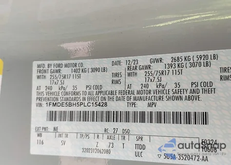 2023 Ford Bronco Big Bend from USA, damaged, VIN 1FMDE5BH5PLC15428